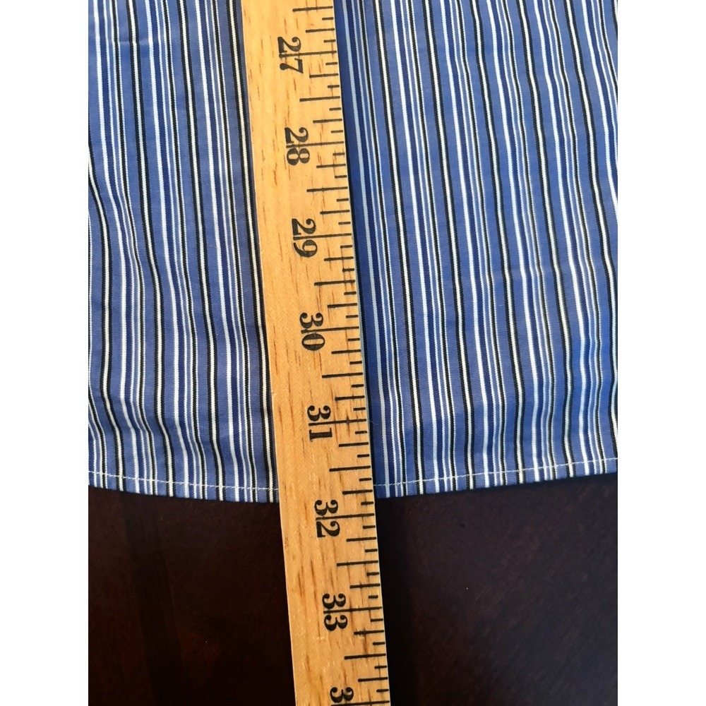 Ralph Lauren Shirt Mens Large Blue Striped Classic Fit Button Up Long/Sl Pony - Picture 8 of 8